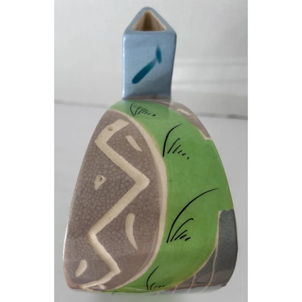 Eric & Chuy Boos, Signed 1987 Handmade Vintage Sculptural Studio Pottery Vase